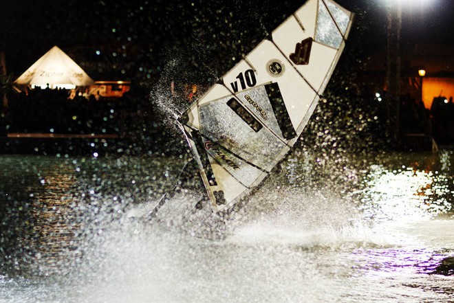 Gollito rocking the show - PWA Surf World Cup Podersdorf 2012 ©  John Carter / PWA http://www.pwaworldtour.com